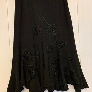 Sunny Leigh Embellished Black Swing Skirt Sz 10
